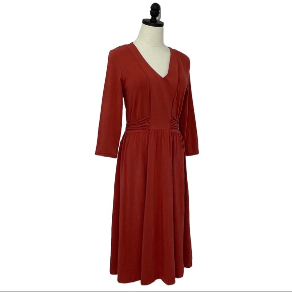 Matilda Jane Secret Fields Changing Leaves Kimono Dress Orange Red Size Medium - Picture 2 of 8